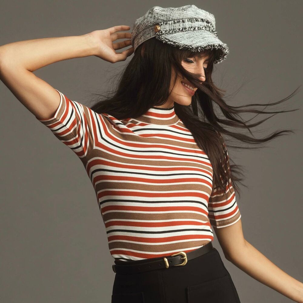 Black White Houndstooth Plaid Tweed frayed newsboy baker boy hat cap gold button